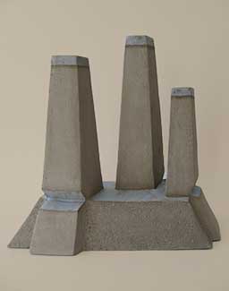 3 vierkante schoorstenen van Janneke Makkink